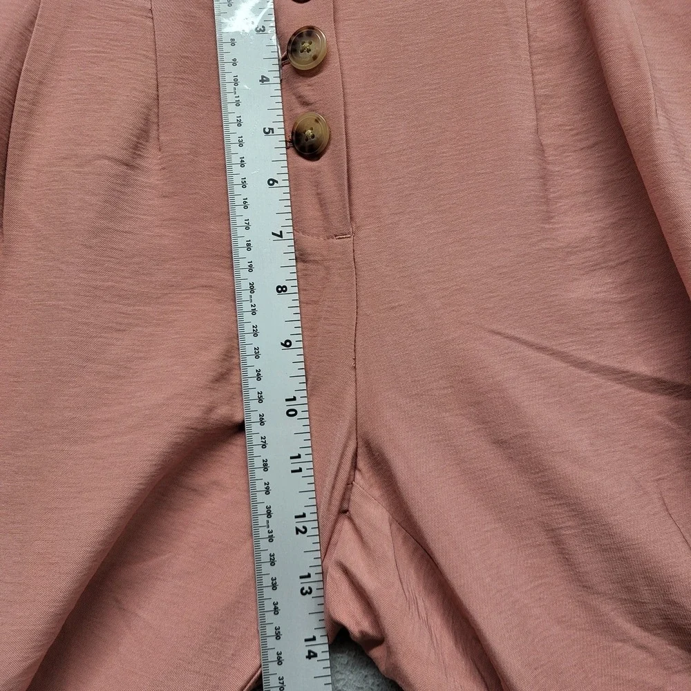 LOFT Women Pants 6 Pink‎ Nylon Rayon Ankle Wide-Leg Button 25